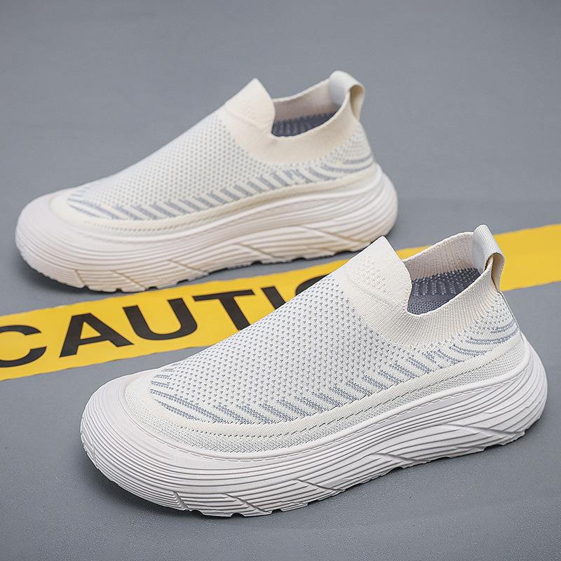 Kokosnuss-Schuhe Sommer atmungsaktive Mesh-Schuhe dicksohlige Fly-Weave-Sneaker lässige Dad-Schuhe