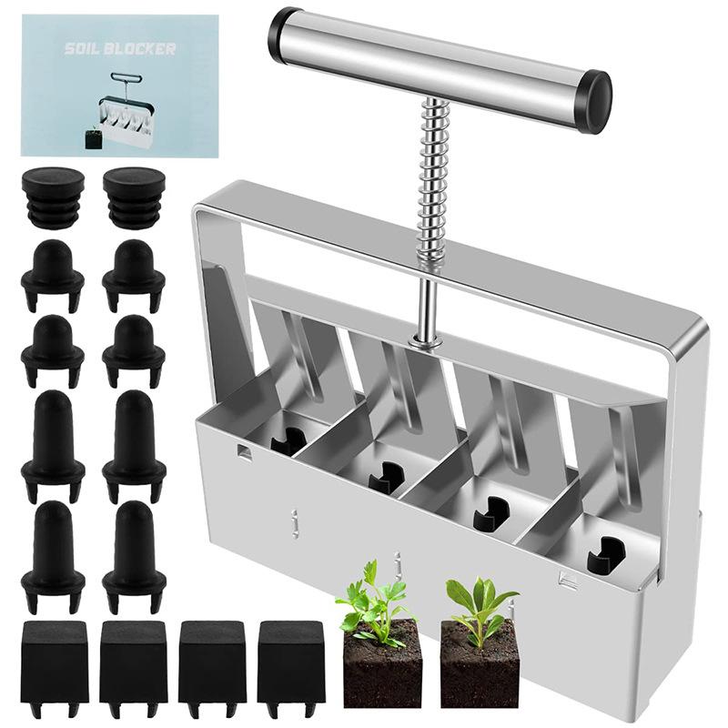Handheld Manual Soil Block Maker, Seedling Soil Blocker Garden Planting Tool