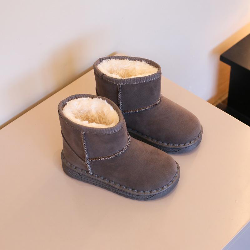 Children's snow boots for boys and girls in winter set of short boots suede cotton shoes plush insulation shoes snow boots