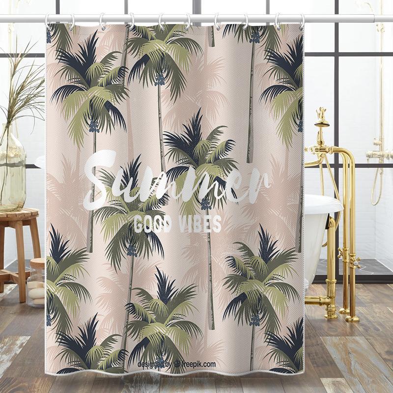 Bathroom Thickened Waterproof Curtain Mildew Proof Shower Curtain Shower Partition Curtain Shower Curtain Bathroom Curtain Free Perforation
