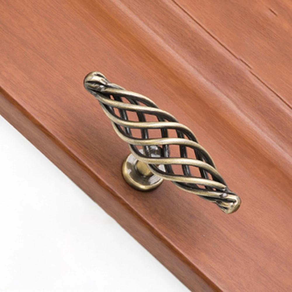 Antique Bronze Birdcage Home Hardware Cupboard Wardrobe Handle Pull Drawer Knobs Door Knob Furniture Handles Cabinet Pullers
