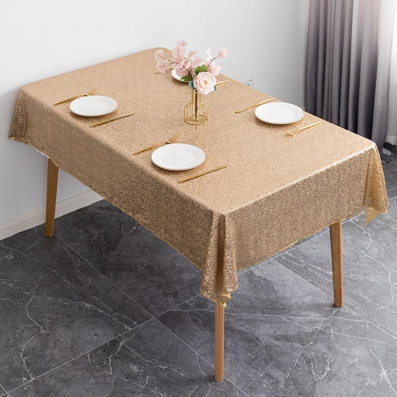 Sequin Tablecloth Sparkle Sequin Table Cover Linens Overlay Runners for Wedding Birthday Party Baby Shower Banquet Glitter Rectangle Tablecloth