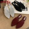 Fashion Fashion Flats Slippers Shoes For Women Mules Summer Beach Slides Female Footwear Pointed Toe Ladies Flats Slippers Sandals Shoes