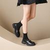 Thick-soled women's retro spring and autumn slippers, small leather shoes, block heels