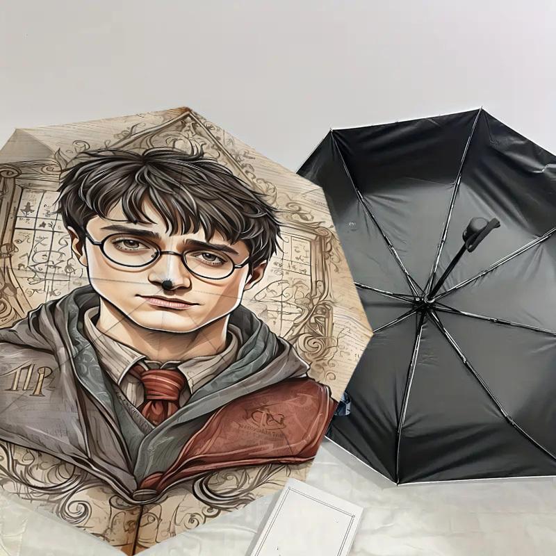 1PC Harry Potter Umbrella-8-Rib Reinforced, Automatic Open, Lightweight & Durable, Cute Fashion Accessory for Outdoor, D2695