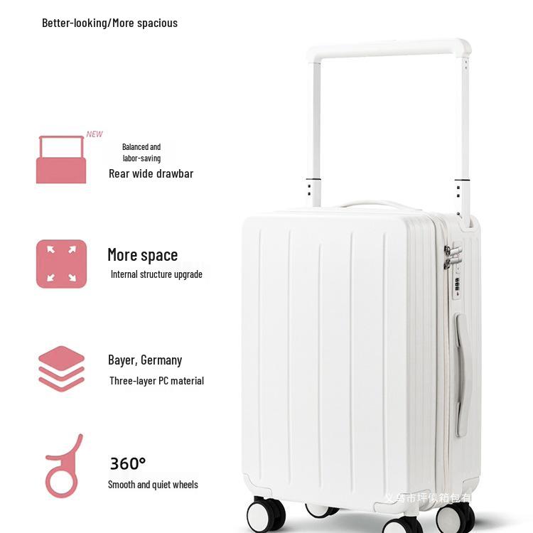Lightweight 20/24 Inch Carry-on Suitcase with Wide Drawbar and Combination Lock for Men and Women