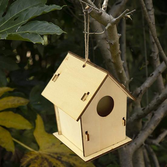 1 set Kit de construcție pentru casă de păsări, pictură pentru copii, asamblare, cutie de păsări, artizanat, vopsea pentru casă de păsări, cadouri, alegere