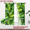 2D flat printing 2pcs Curtain Curtain Tropical Green Leaves Digital Printed Polyester Drapes All Season Party & Holiday Decor