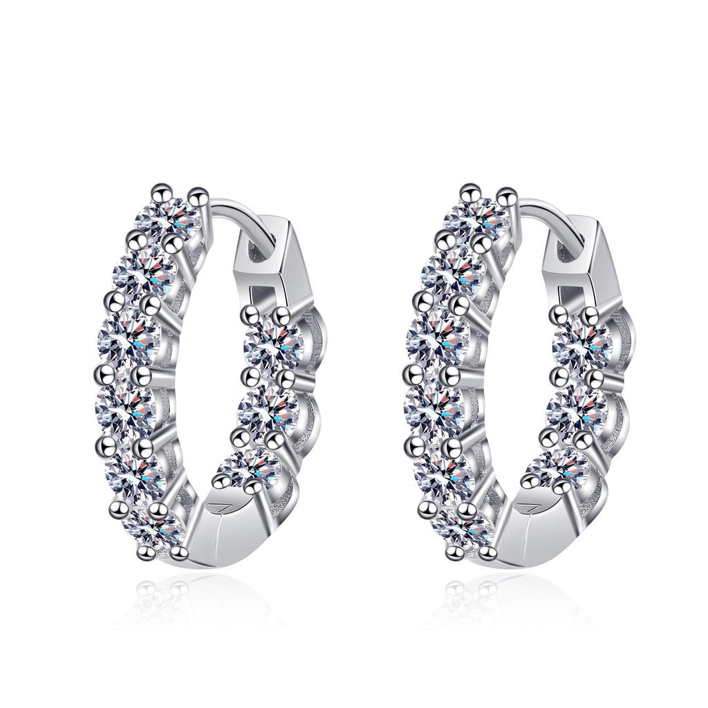925 Sterling Silver Moissanite Earrings: Gold-Plated Ear Cuffs In European and American Style