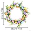 Artificial Easter Wreath Spring Front Door Decor Versatile Eggs In Grass Design for