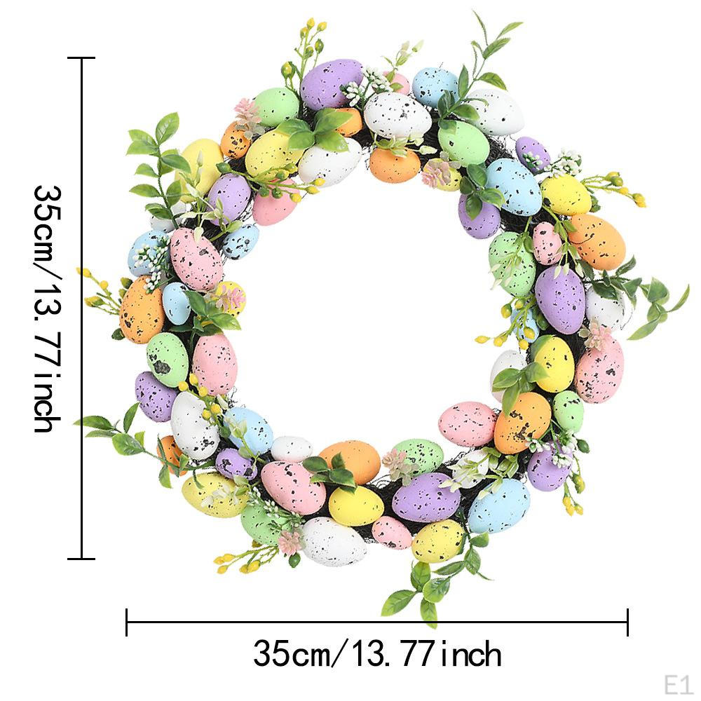 Artificial Easter Wreath Spring Front Door Decor Versatile Eggs In Grass Design for