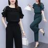 Fat Niche Design, Western Style, Taller Suit, Plus Size Women's Summer Waist Slimming Two-piece Set