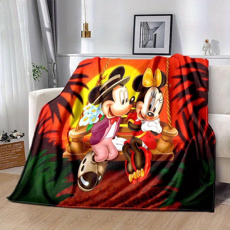 Mickey and Minnie Cartoon Blanket: Adorable, Warm, and Perfect for Home Decoration Living Room, Travel, and All Seasons Christmas Décor