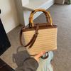 Geflochtene Tasche Sommer Neu Bambusgriff Tragetasche Strohtasche Nische Einfach Schulter Crossbody Beuteltasche Damen Tasche KTY