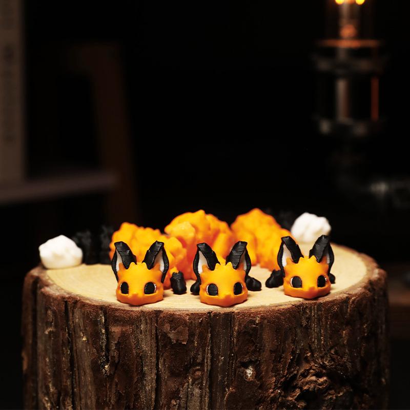 Printed 3D Small Animal Fox Model Figure Toy Creative Pla Realistic-Looking Animal Ornament Movable Flexible Mini Leopard Cat Toy