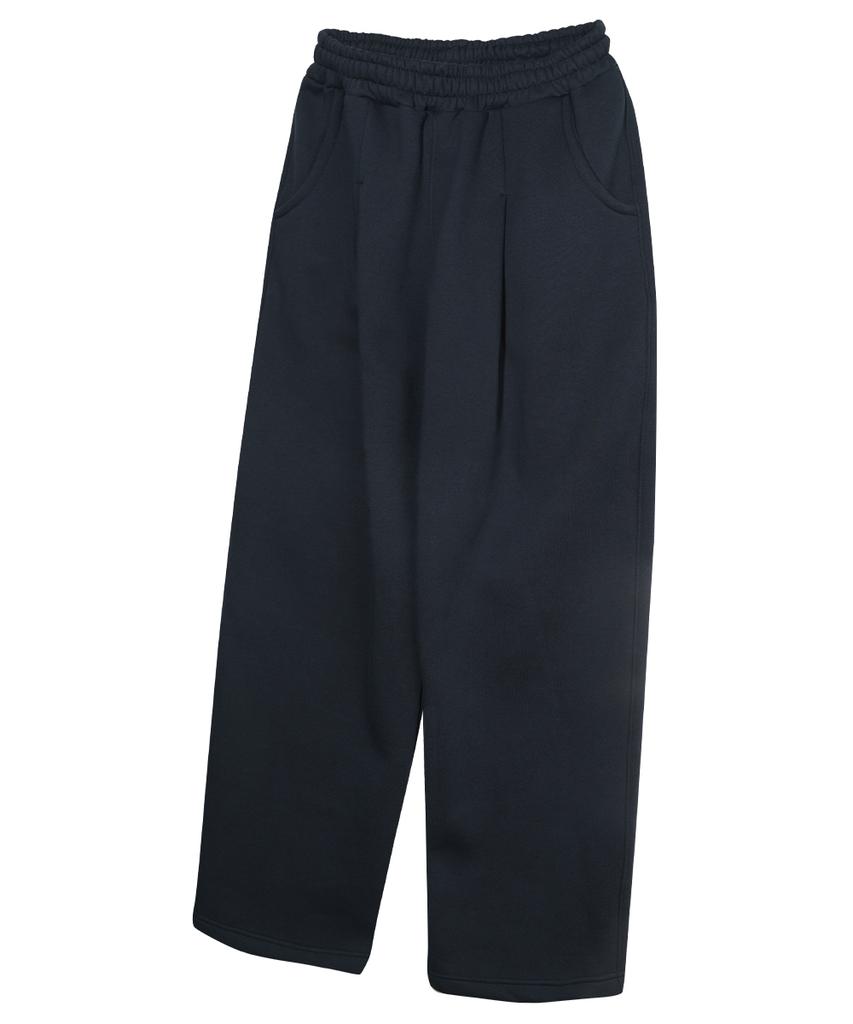 GAINSBORO One-Pleat Wide Sweatpants_Navy