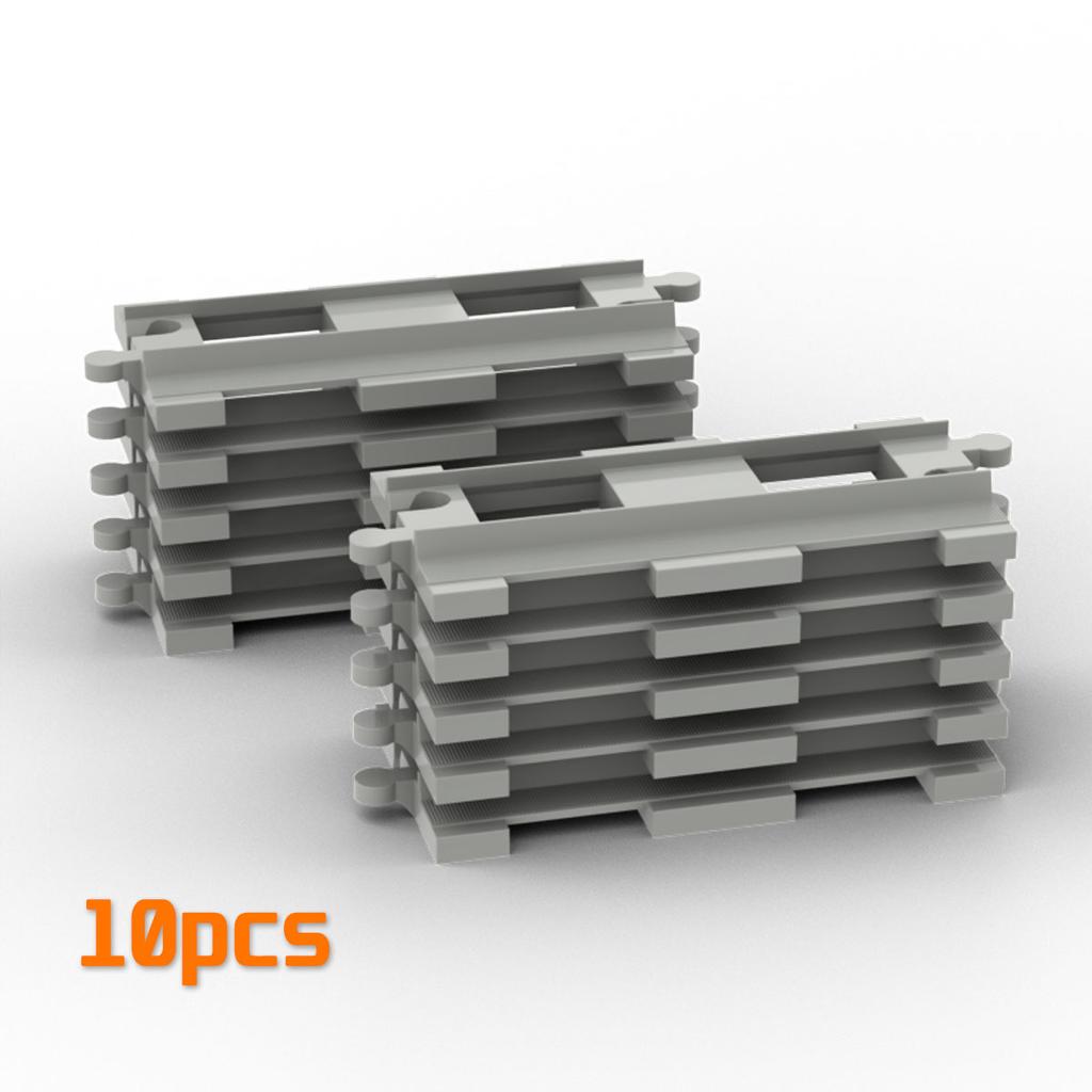 Big Building Block Light Gray Railroad Track Compatible Duplo Trains Parts Kit Platform Curved Track Toy Set For Children'S Gift