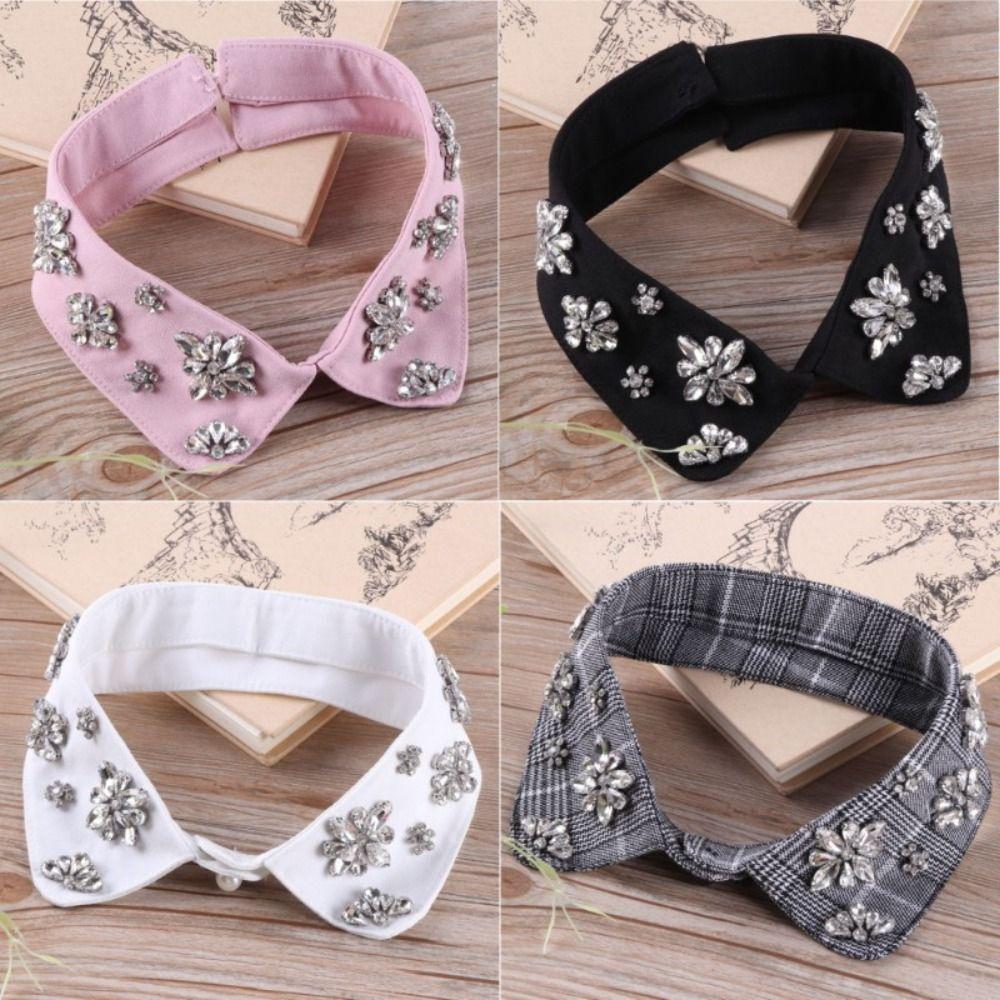 Rhinestone Beaded Detachable Collars Shirt Decoration Choker Collar Fashion False Shirt Collar