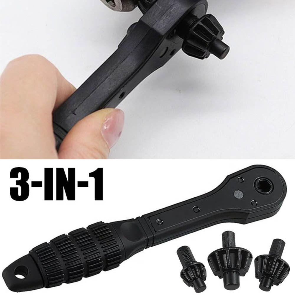 Double Head Drill Key Chuck Quick Disassembly Ratchet Spanner Ratchet   Drill Chuck  Hand Tool