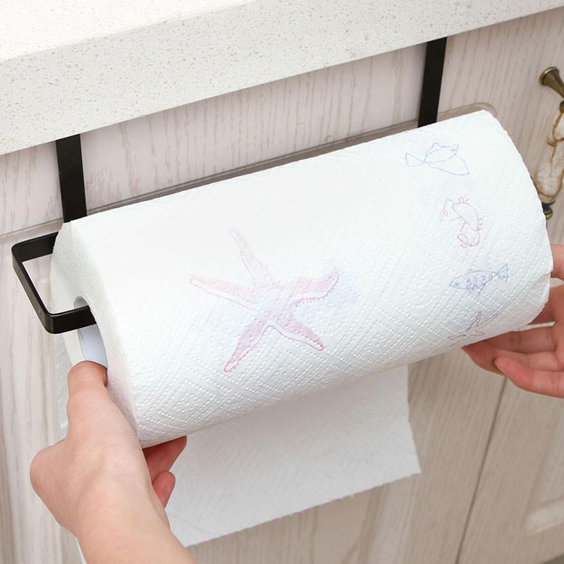 Wrought Iron Paper Towel & Dishcloth Holder for Kitchen Cabinets