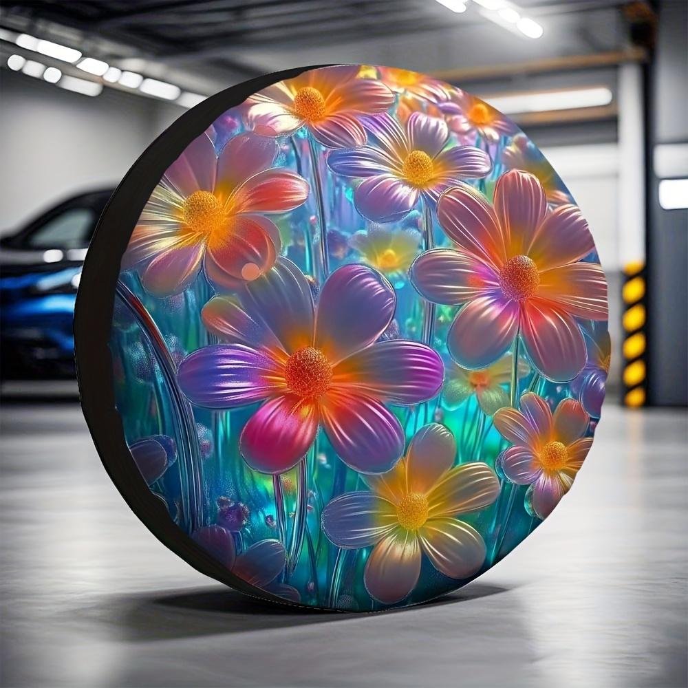 1pc Essential RV Tire Covers With A Floral Design Made From 100% Polyester, Ideal For Fishing Without Electricity, Perfect For H