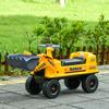 Ride-On Truck Tractor without Pedals for Children 2-3 Years with Excavator Shovel Hidden Storage Space and Horn 70x26x37 cm Yellow