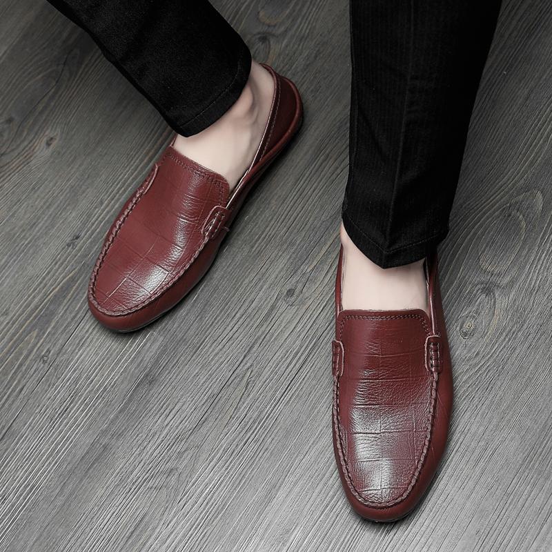 High End Brand Men's Leather Casual Shoes Versatile for Outdoor Commuting Lightweight Flat Shoes Summer New Men's Loafers