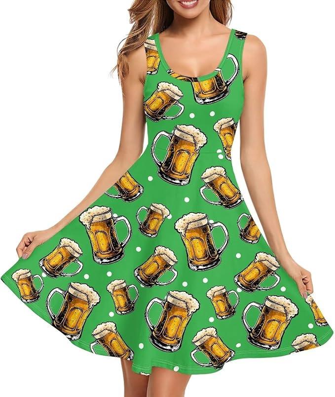 Summer Dress Casual Sleeveless Vest Cotton Skating Vest Short Medium and Long Dress