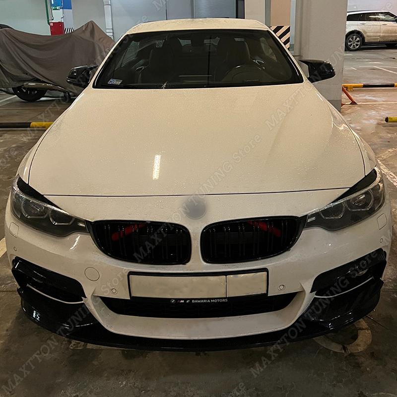 1 Pair Car Gloss Black Headlights Eyebrow Eyelids Trim For BMW 4 Series F32 F33 F36 M4 420d 420i 425d 430i 435i 440i 2013-2021