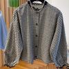 French Style Round Neck Plaid Shirt Retro Long Sleeve Women Shirts Versatile Gentle Women Blouse