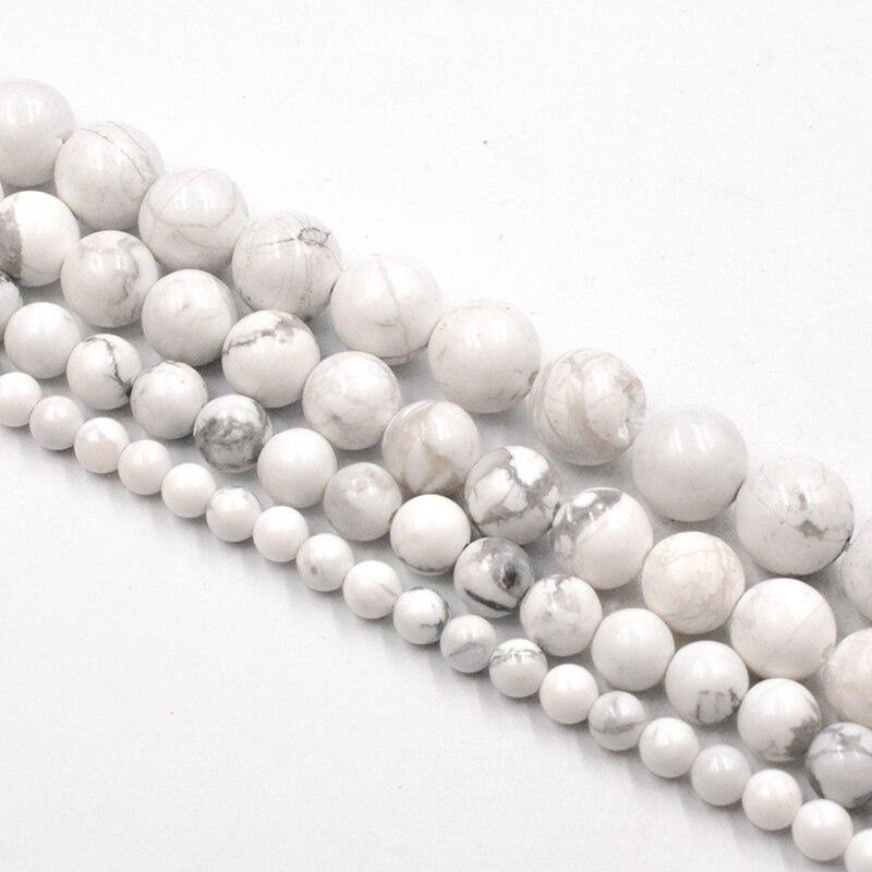 White Howlite Turquoise Stone Loose Beads Loose Beads for Jewelry Making Braclets DIY 4-12mm