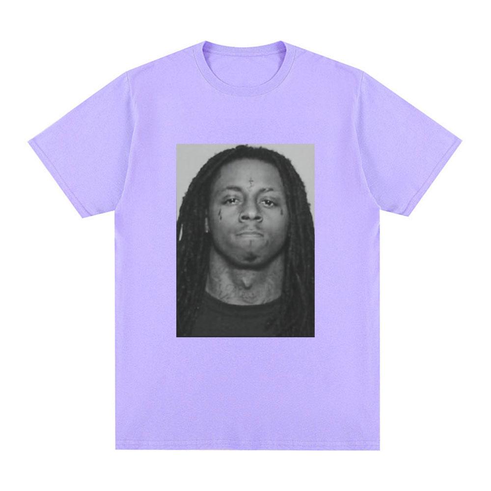 Rapper Lil Wayne Mugshot Graphic T-shirt 100% Cotton Comfort Loose T Shirt Men Hip Hop Vintage Short Sleeve Oversized T-shirts
