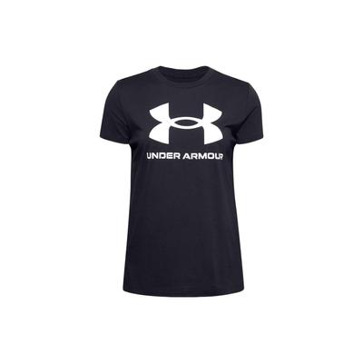 Logo Print Crew Neck Short Sleeve T-Shirt Women Tops Black 1356305-001