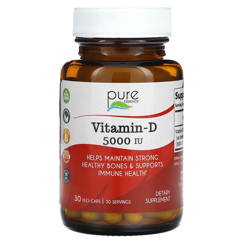 Vitamin-D, 5,000 IU, 30 Vegi-Caps