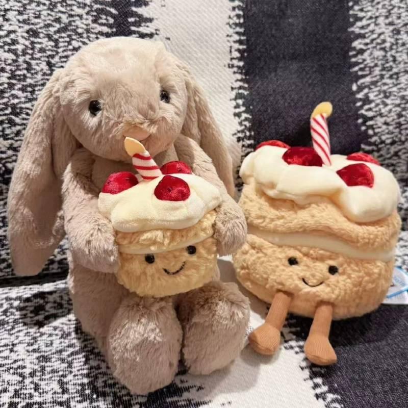 Jellycat Cute Rabbit Plush Doll Holding A Birthday Cake Design For Children Gift