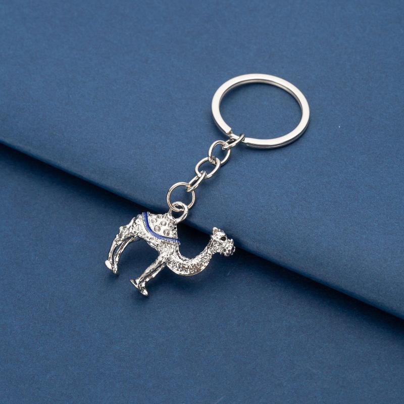 Dubai 3D Camel Metal Keychain Polished Surface Pendant Key Ring Car Key Accessory Nice Travel Souvenir Gift