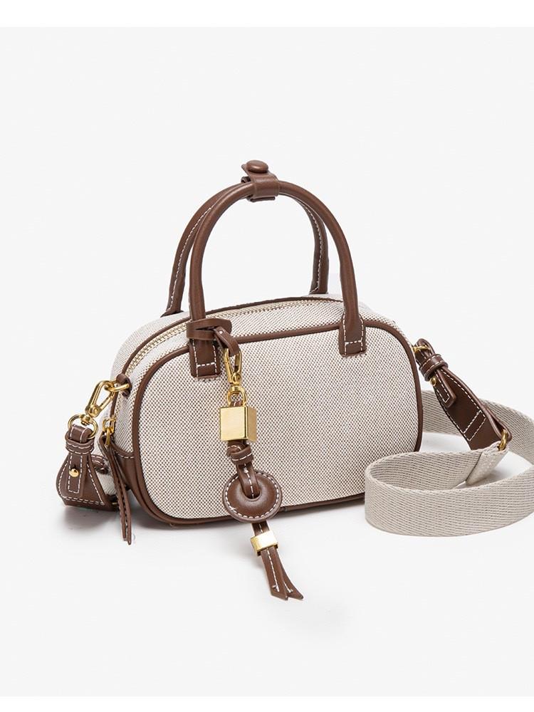 2025 Autumn Quilted Mini Bowling Bag: Retro Crossbody with Fashion Color Block Design for Women