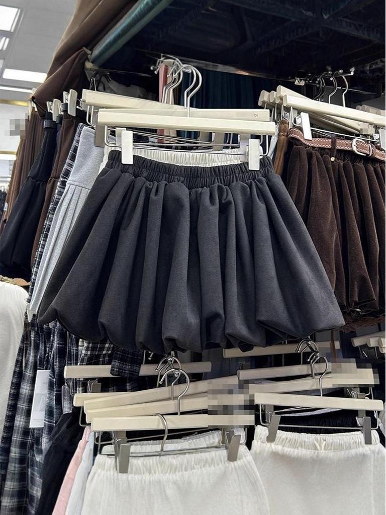 Suede Plush Flower Bud A-Line Flared Skirt for Women - Autumn/Winter New Arrival
