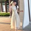 Qipao Național Chinezesc Elegant de Vară 2026: Rochie elegantă de damă cu talie marcată, model patchwork, pentru subțiere