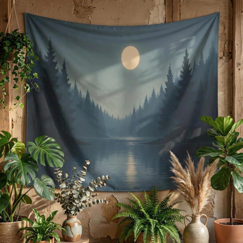 Moonlight Forest tapestry 75x100 чёрный