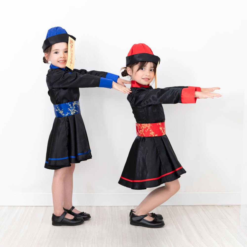 Brightlara Halloween Cosplay Costume for Kids, Jiangshi Zombie Costume, Cute for Girls, Kidscos012-BL-130