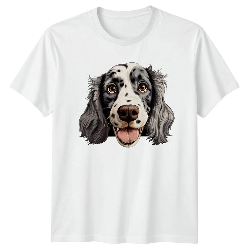 Cute English Setter Dog Portrait Graphic TShirt S