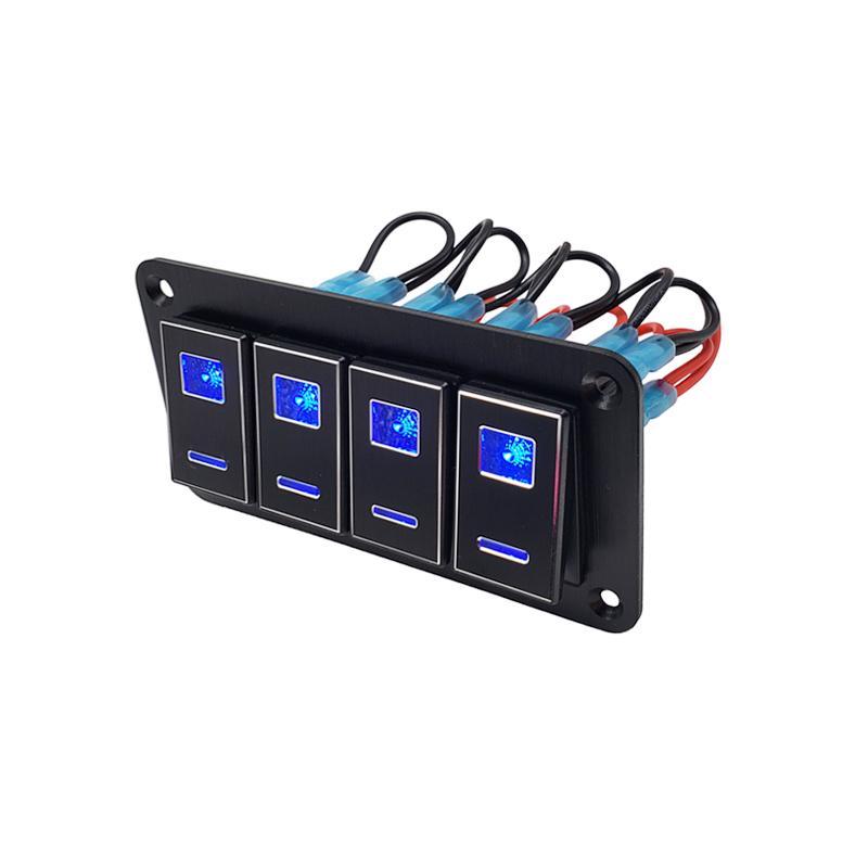Marine Boat Rocker Switch Panel 8 Gang LED Rocker Switch Panel Kit 12V/24V Circuit Breaker Dual USB Slots light Battery Switches5