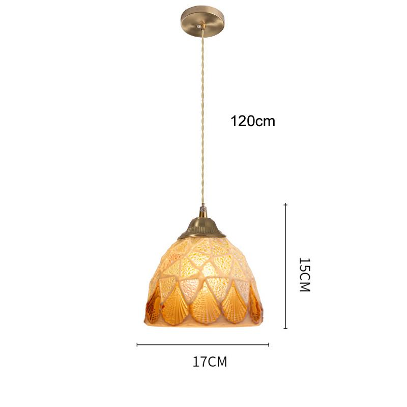 Mediterranean Sea Shell Hanging Light Ceiling Color Seashell Pendant Lamp Dining Room Bedroom LED Chandelier Lighting Restaurant