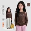 Girls' Antibacterial Long-Sleeve Rhinestone Bow T-Shirt