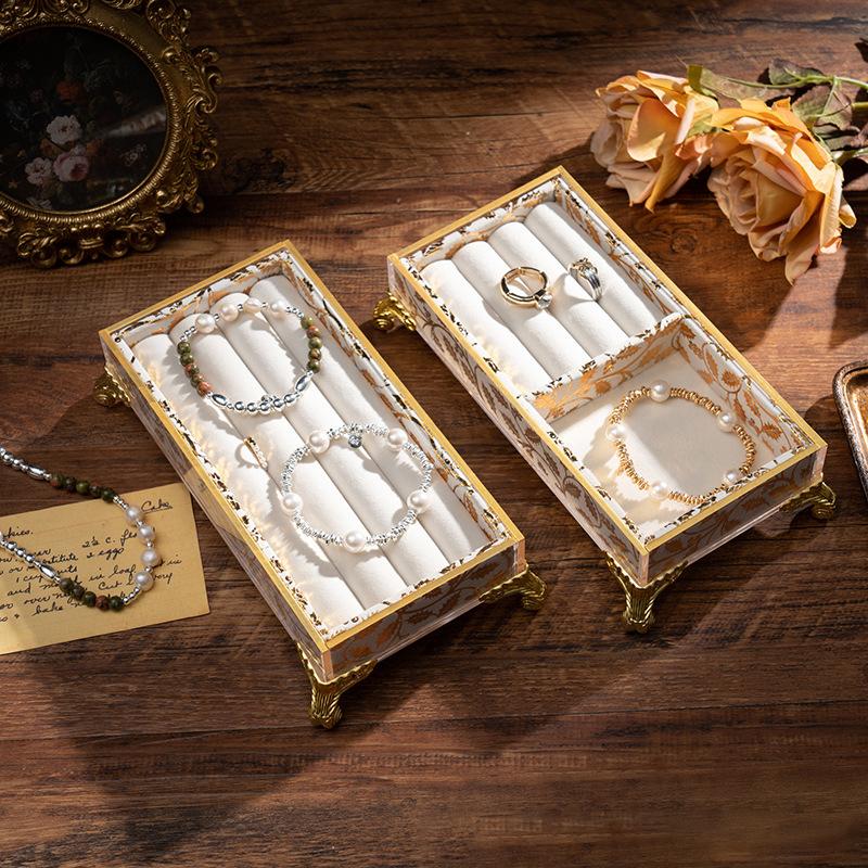 Vintage Schmuck Ringe Präsentationshalter Ständer Tablett Ring Organizer Armband Halskette Präsentation Aufbewahrungstablett für Schublade