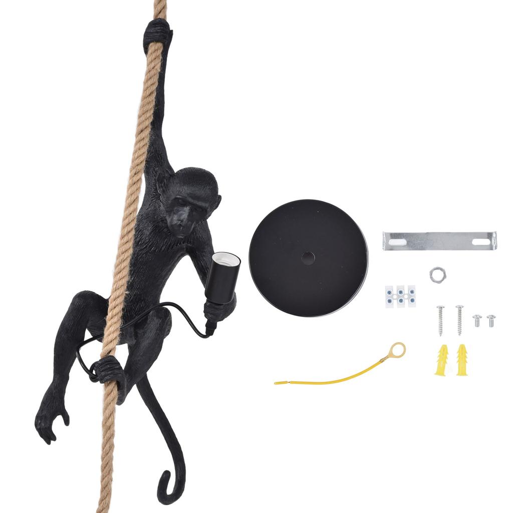 110?220V Resin Hemp Rope Monkey Pendant Light Durable Monkey Chandeliers for Household