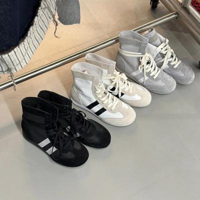 Nieuwe boksschoenen dames zachte zool binnenin verhoogd hoge schacht veelzijdige casual schoenen ronde neus platte laarzen dames