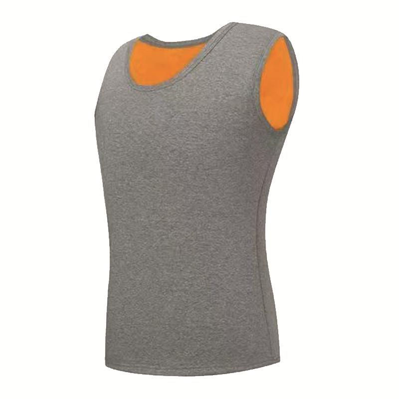 Men's Fleece-Lined Cotton Vest - Warm, Skin-Friendly Sleeveless Base Layer for Autumn/Winter