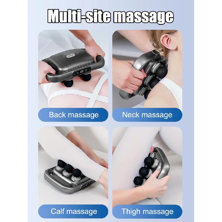 6+12-Head Deep Muscle Massager Gun High-Frequency Vibration Fascia Therapy with for Relaxation And Back Pain Relief